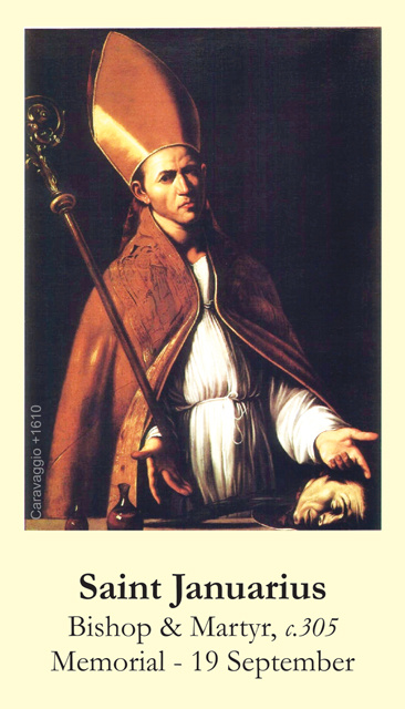 SEPTEMBER 19th: St. Januarius Prayer Card***BUYONEGETONEFREE***